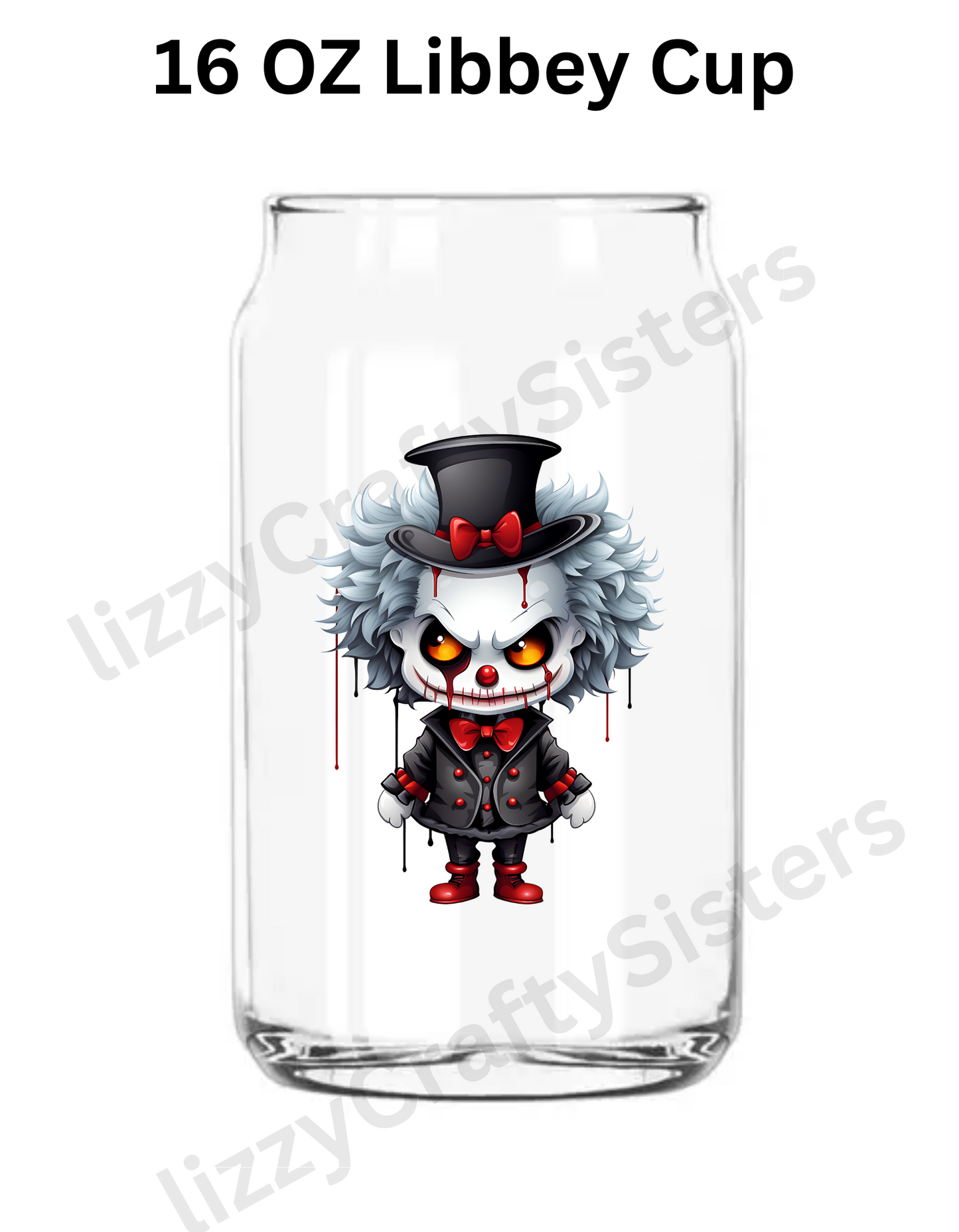 Scary Clown 16 oz UVDTF Wrap