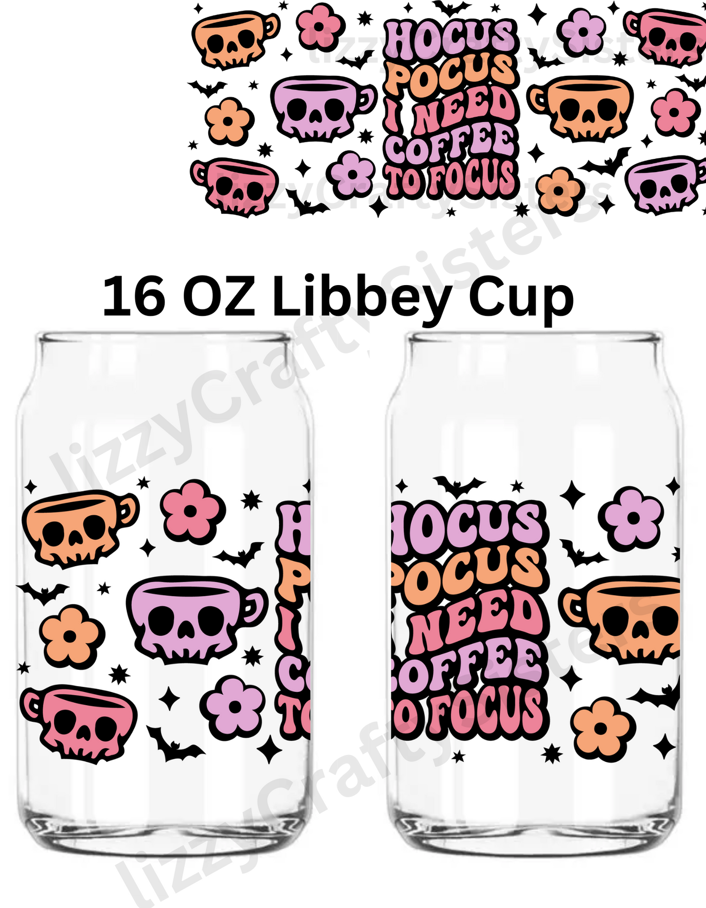 Coffee to Focus 16 oz UVDTF Wrap