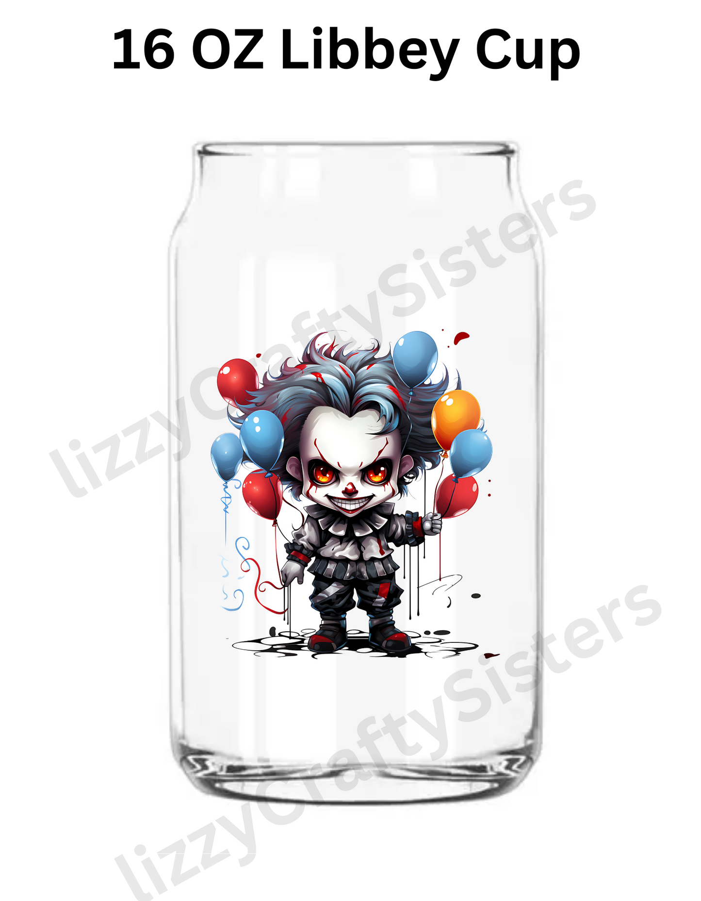 Colorful Clown 16 oz UVDTF Wrap