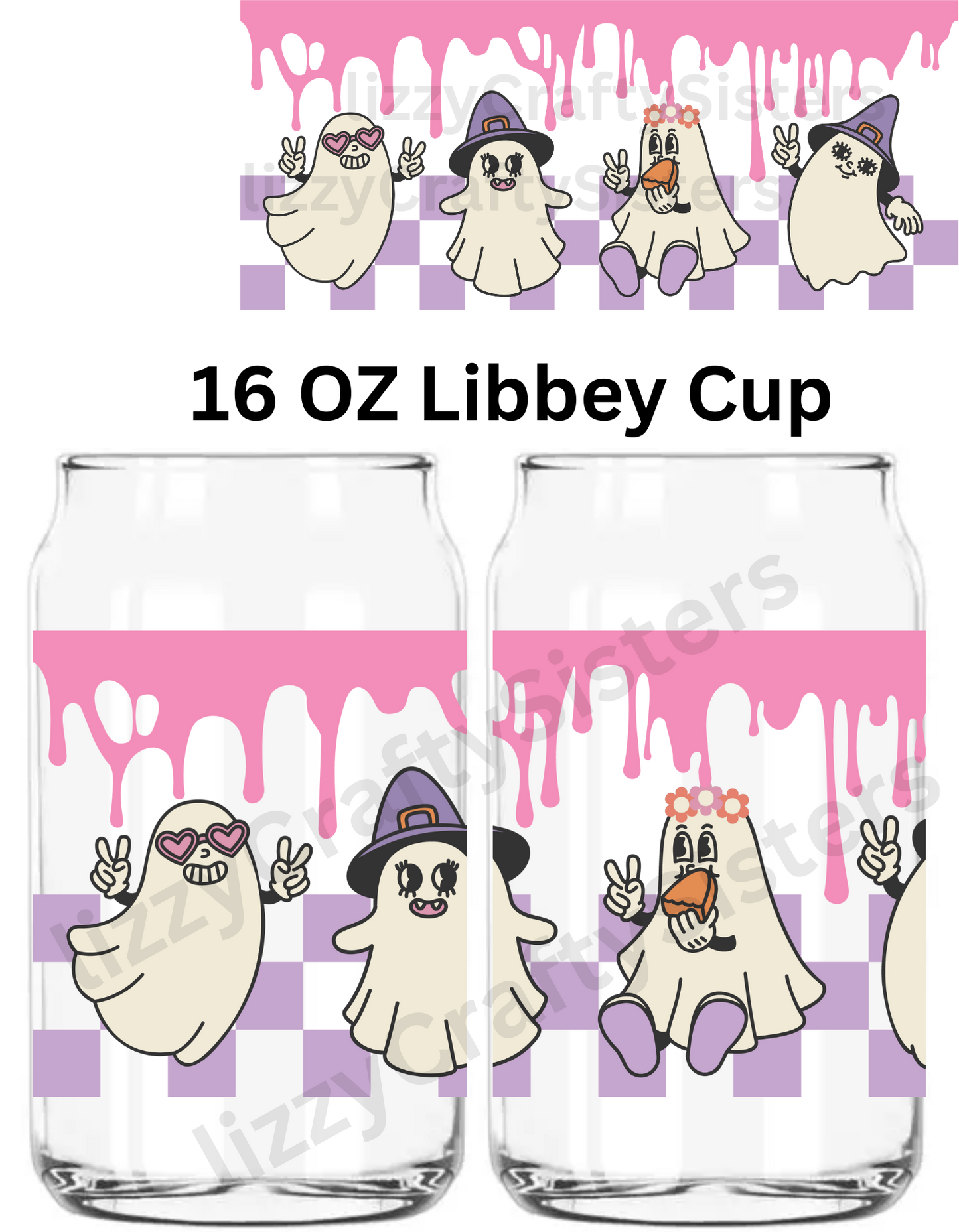 Friendly Ghost 16 oz UVDTF Wrap