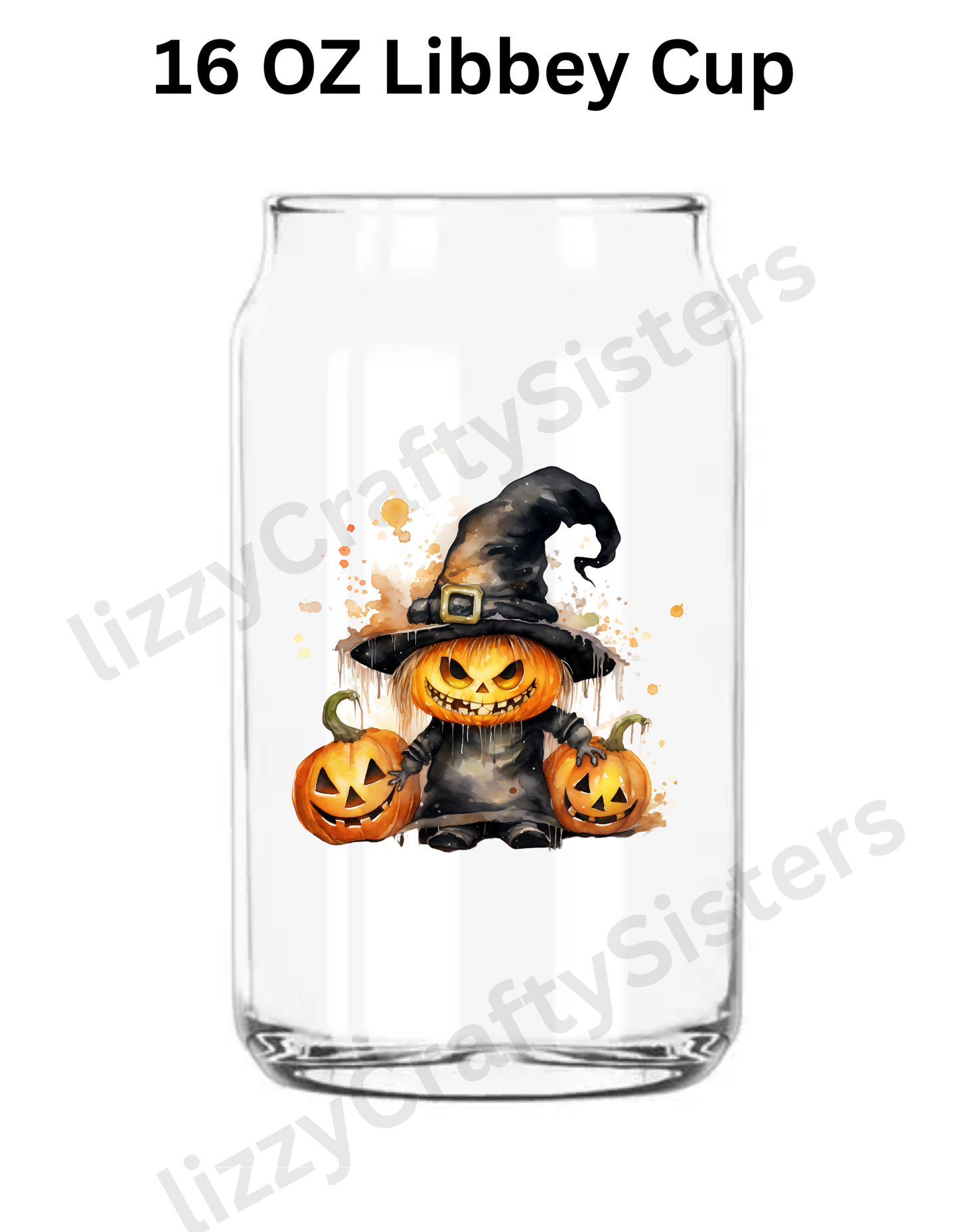 Scary Pumpkin 16 oz UVDTF Wrap