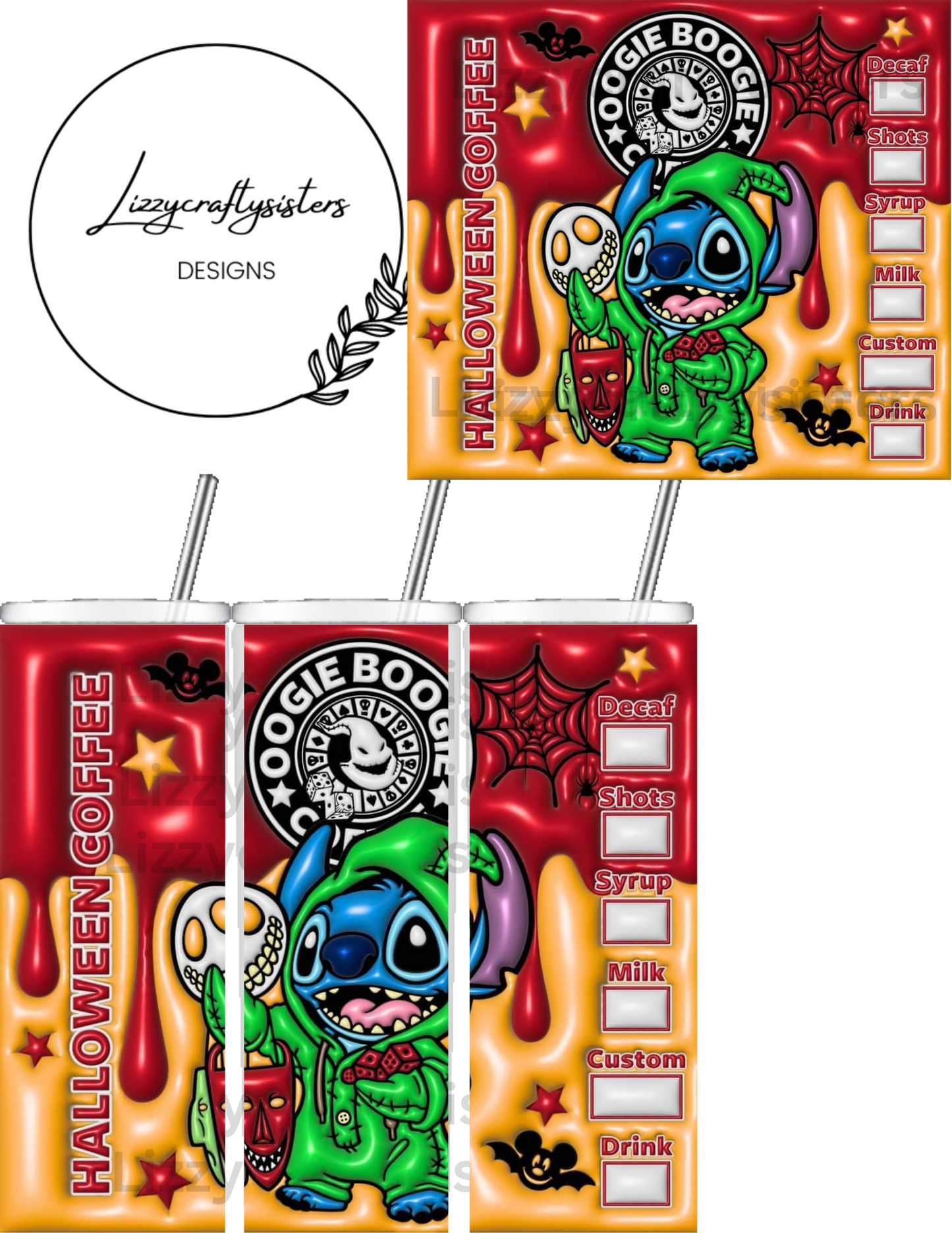 Oogie Boogie Sublimation 20 oz skinny tumbler