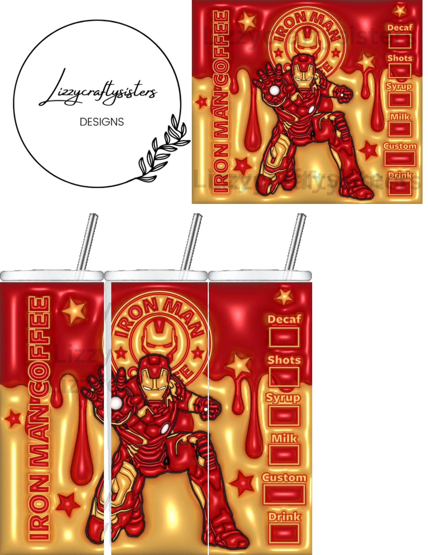 Smart super hero Sublimation 20 oz skinny tumbler