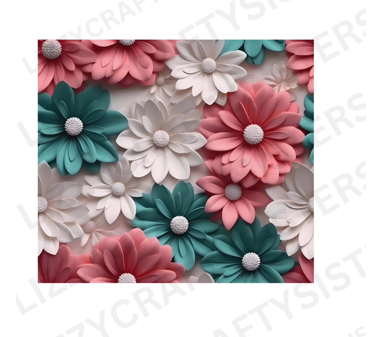 3D Flower wall - 20oz Sublimation Tumbler Wrap