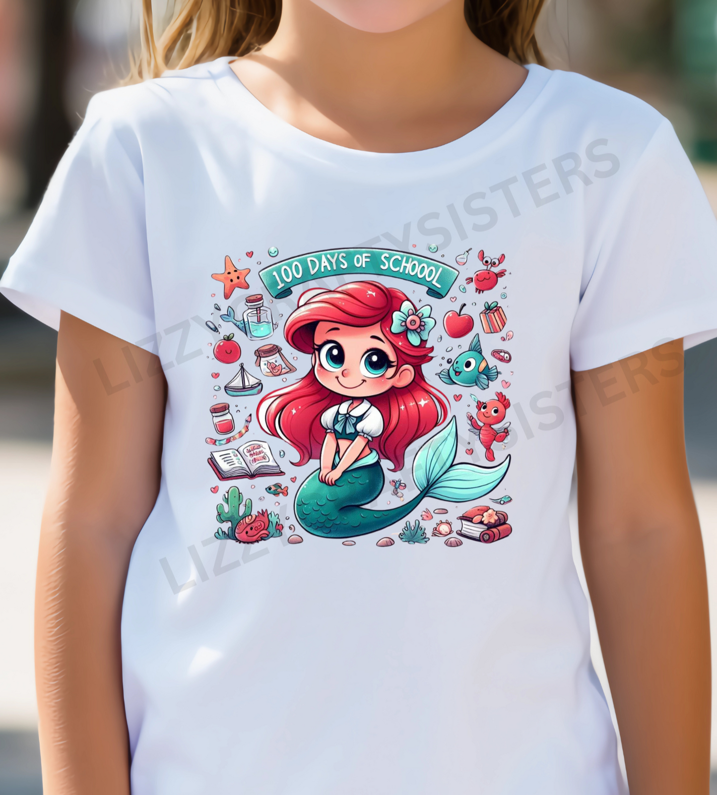 100 Days of School Mermaid Sublimation print only