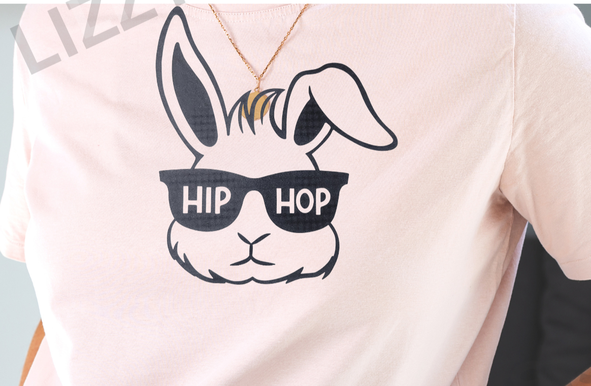 HipHop Bunny screen Print transfer
