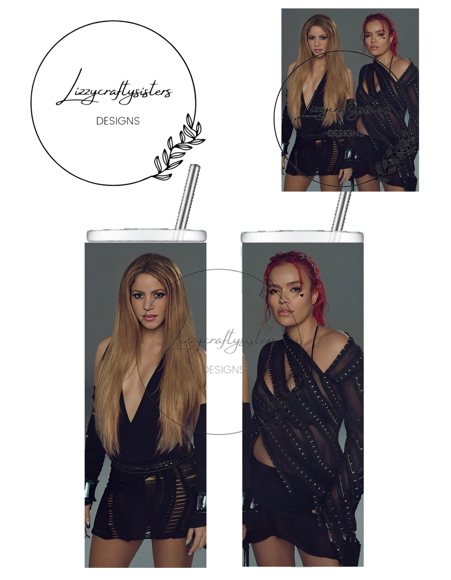 sublimation tumbler Karol G and Shakira