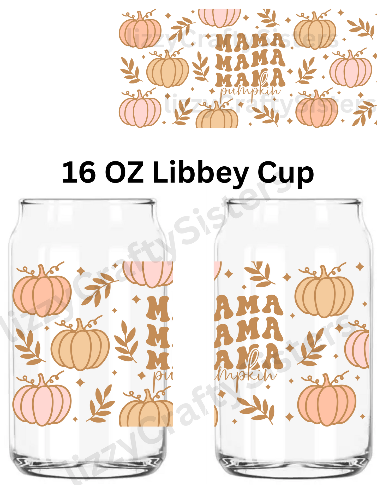 Pumpkin Mama 16 oz UVDTF Wrap