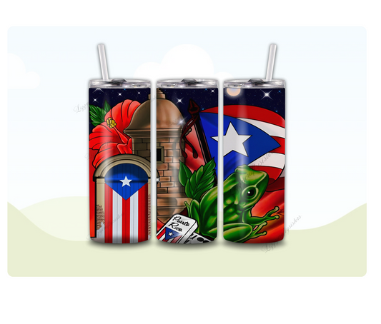 Puerto Rico 20 oz skinny tumbler