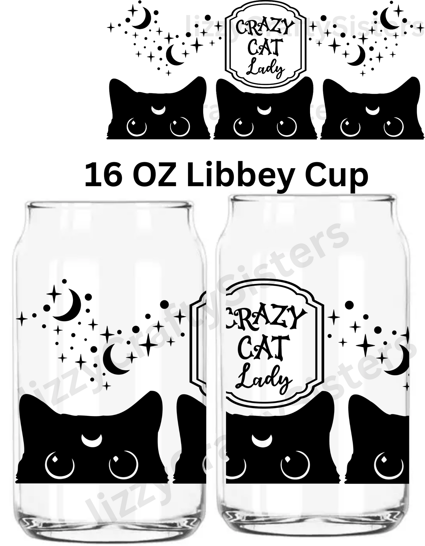 Crazy Cat Lady 16 oz UVDTF Wrap