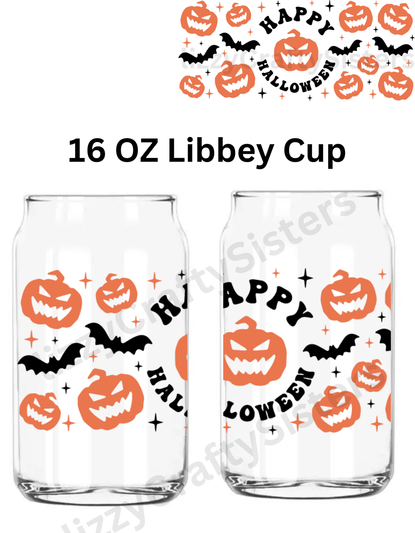 Happy Halloween Scary 16 oz UVDTF Wrap