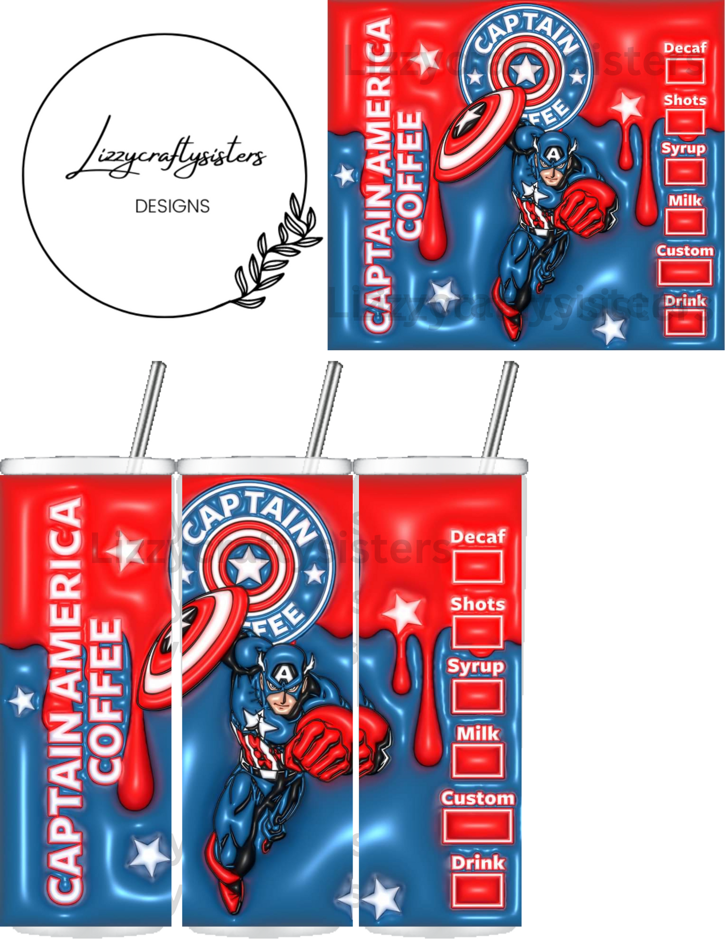 America Sublimation 20 oz skinny tumbler