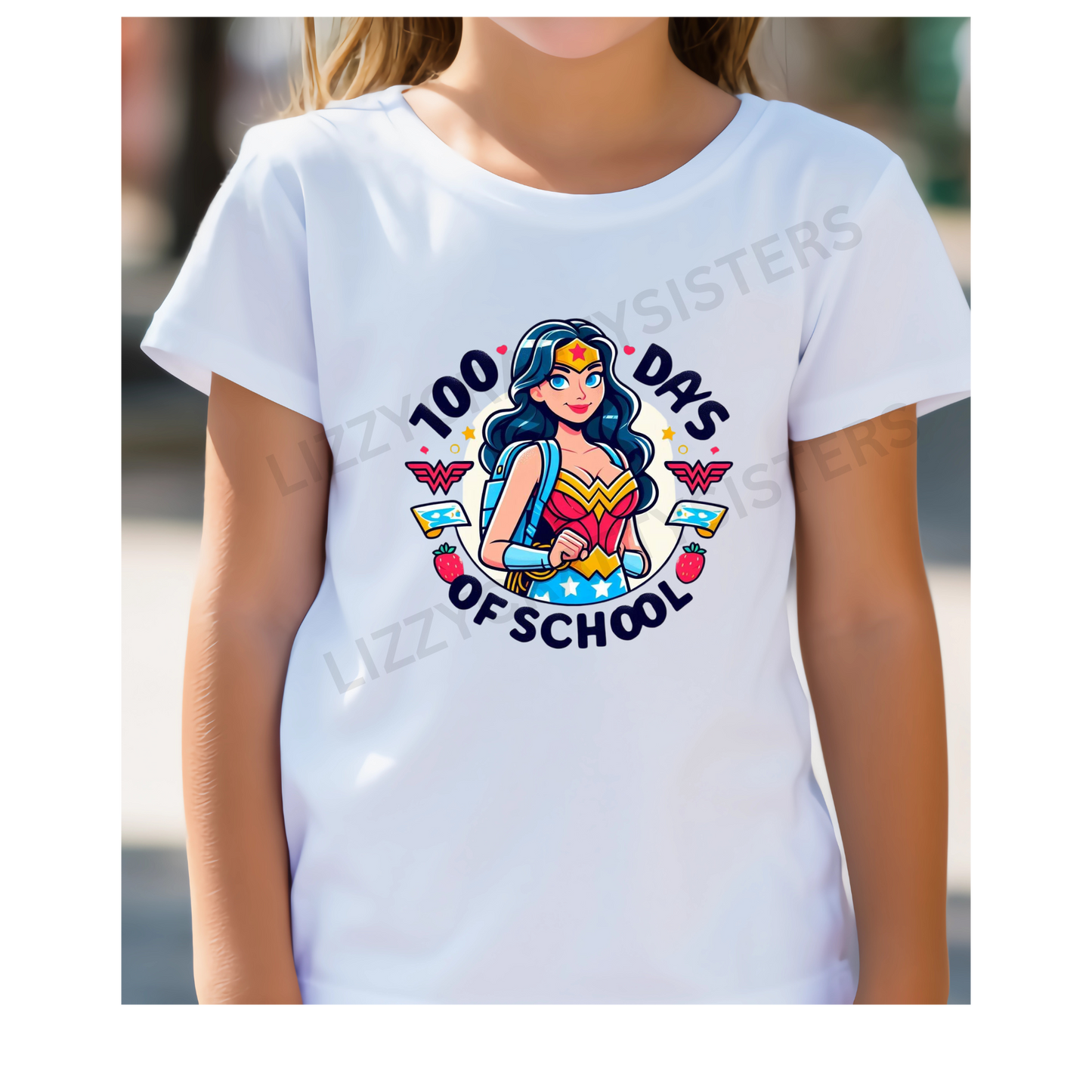 100 days of School Super Power Sublimation print only