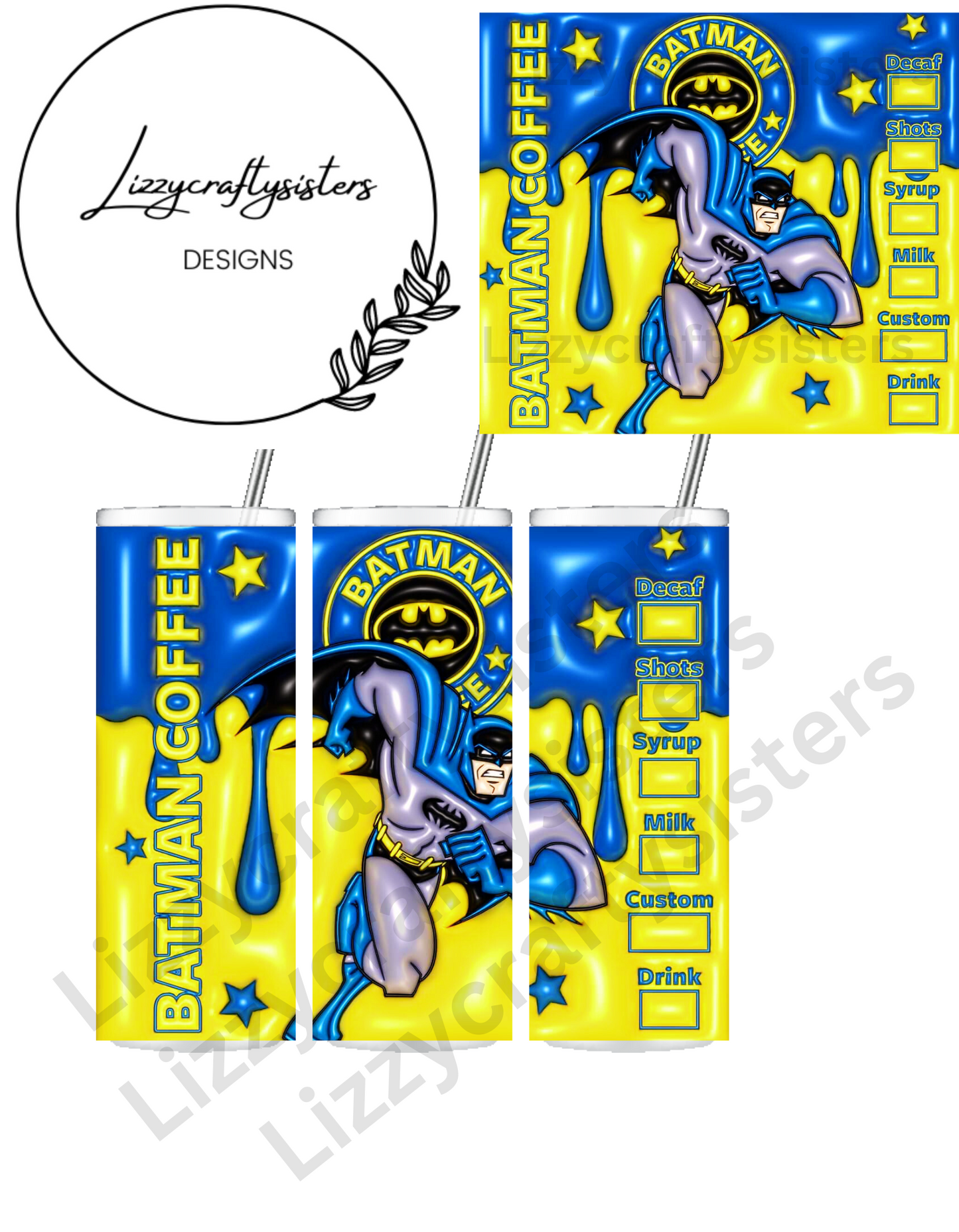 Super cape hero Sublimation 20 oz skinny tumbler