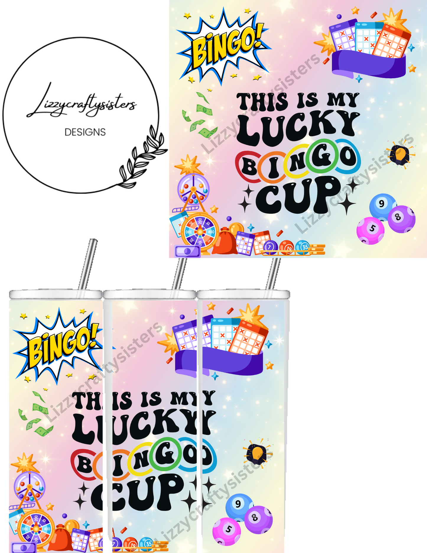 This is my Bingo Cup Sublimation 20 oz skinny tumbler