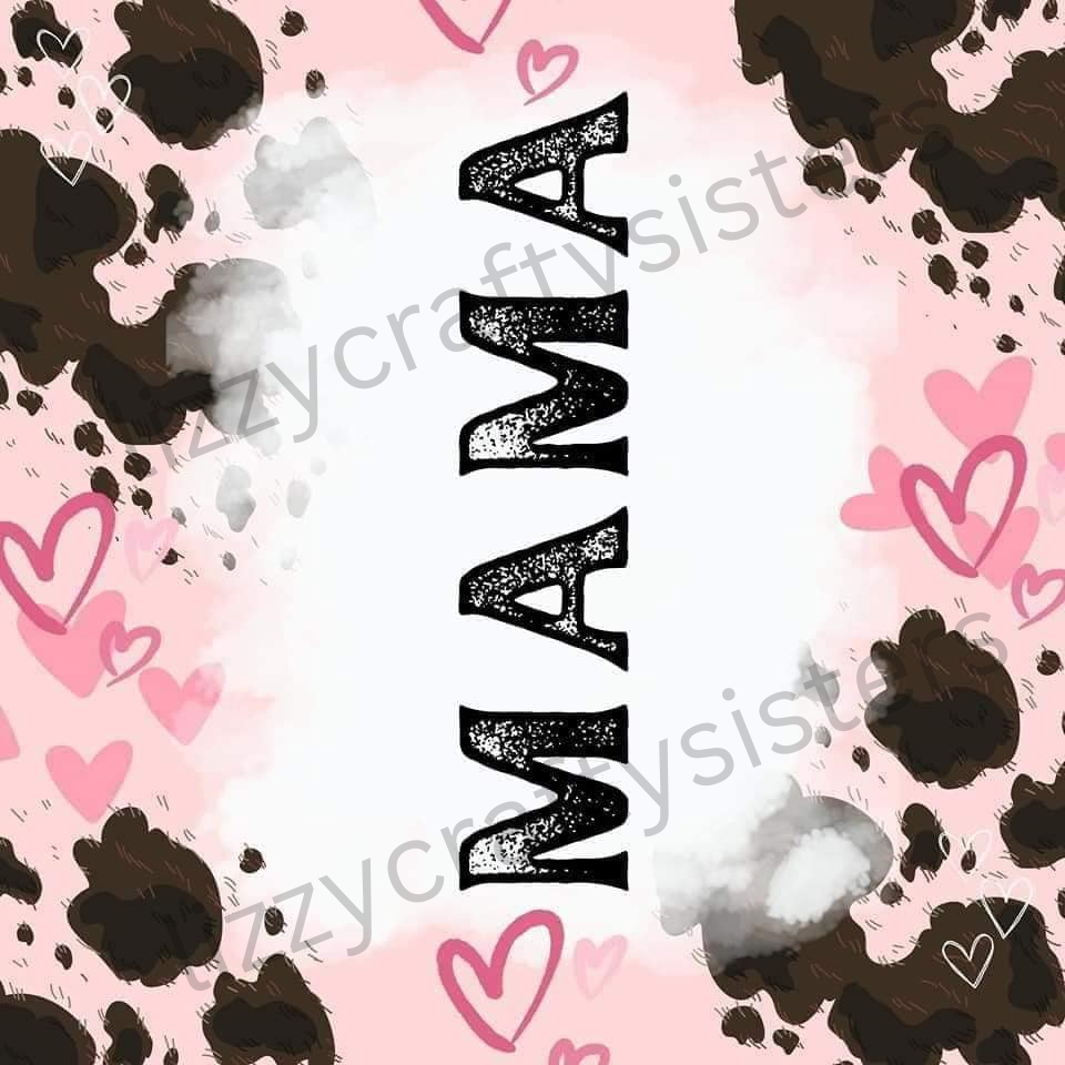 MAMA Pink Cow Print 20oz Sublimation Tumbler Wrap