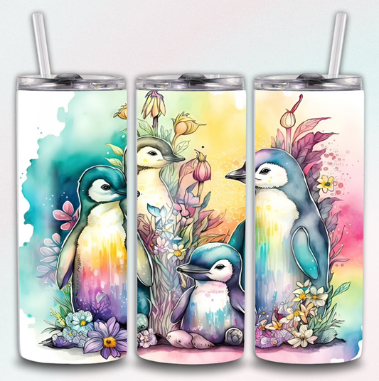 Penguin family 20 oz tumbler