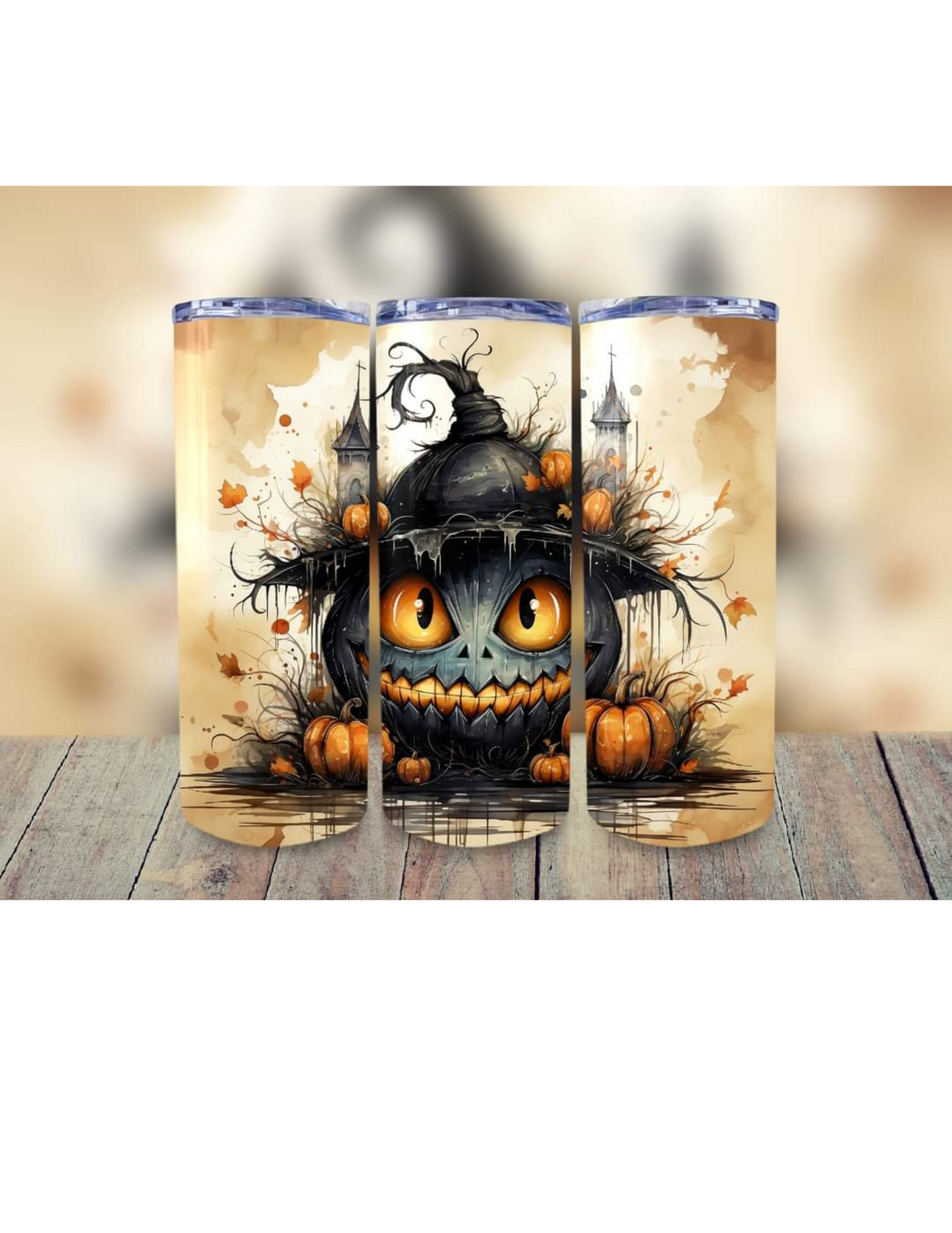 Scary pumpkin Sublimation 20 oz skinny tumbler