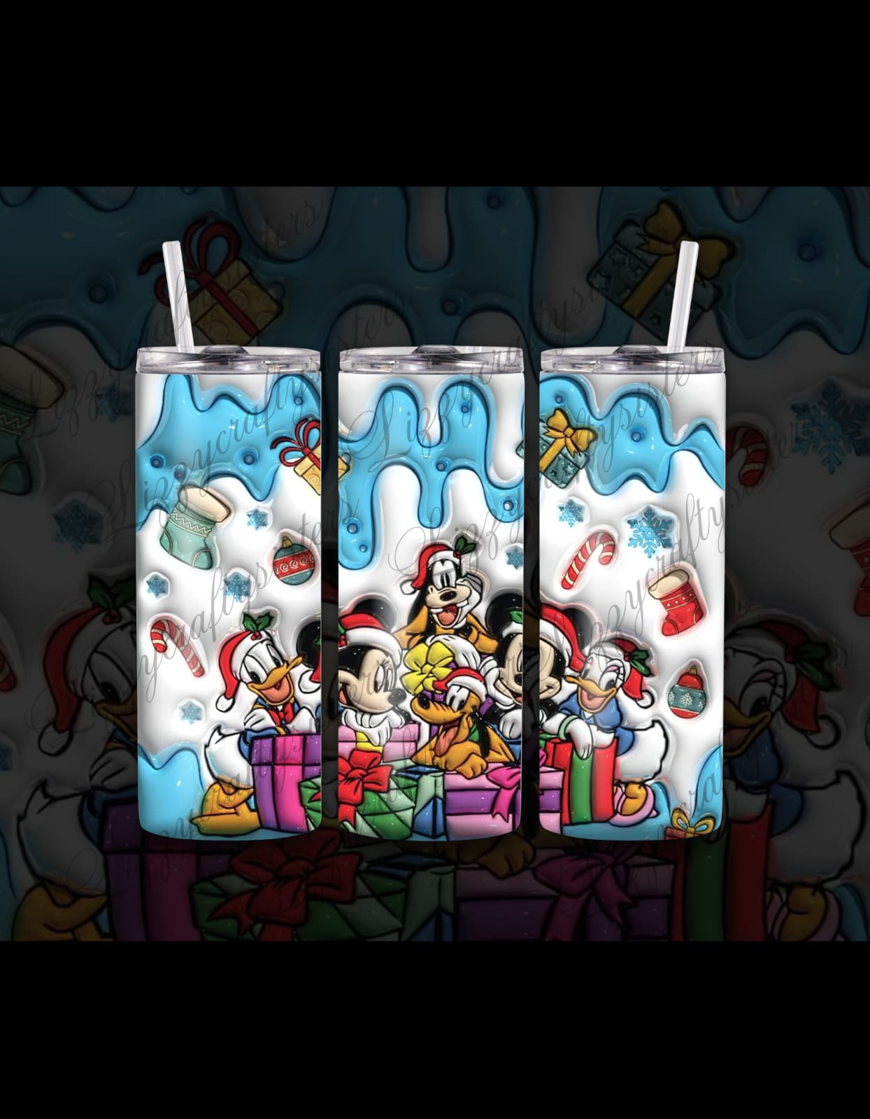 Blue Christmas Tumbler wrap