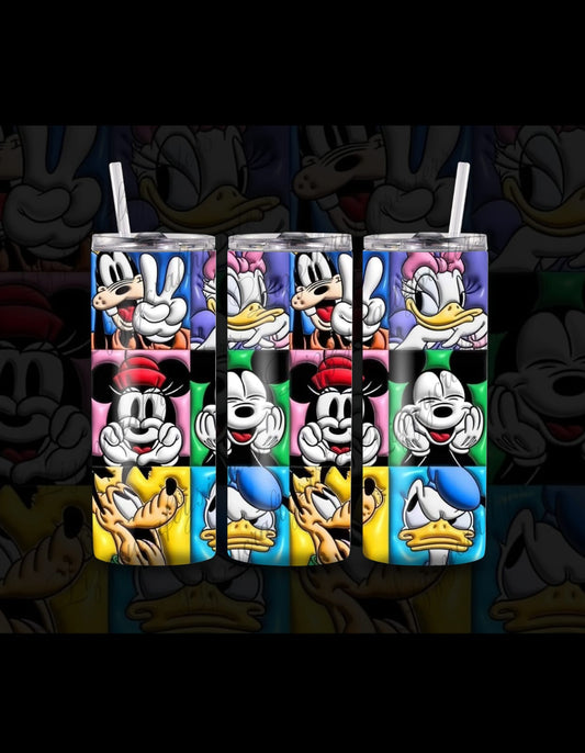 3d cartoons skinny tumbler