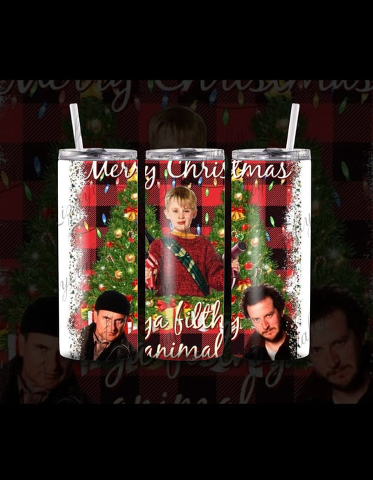 Merry Christmas movies skinny tumbler