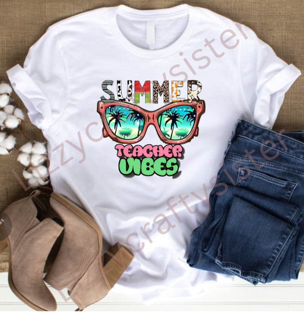 Summer teacher vibes Sublimation print only